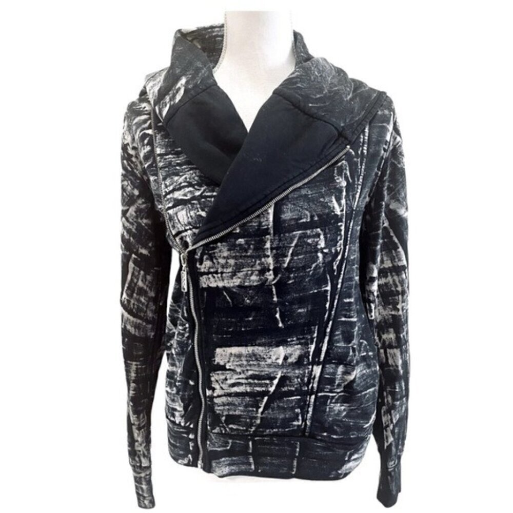 Young Fabulous and Broke Black and Gray Sweatshirt Jacket Small